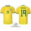 Officiële Voetbalshirt Brazilië Antony 19 Thuis WK 2022 - Heren